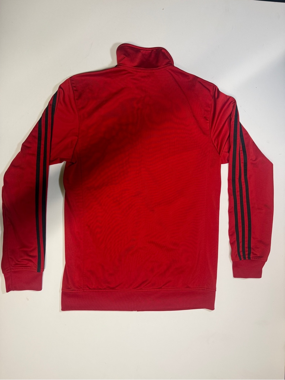 adidas Red Track Jacket with Black Stripes - Picture 9 of 10